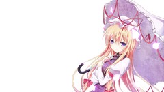 Blondes long hair anime girls touhou yakumo yukari video games 