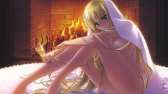 Blondes long hair barefoot