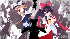 Blondes long hair short hair yellow eyes hakurei reimu touhou 