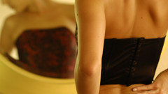 Blondes mirrors ass corset