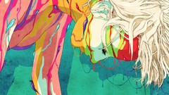 Blondes multicolor fantasy art slugs Jason Levesque