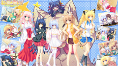 Blondes nekomimi blue hair