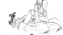 Blondes panties beds Dogs