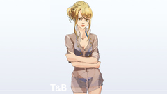 Blondes panties bra anime