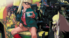 Blondes panties tie glasses