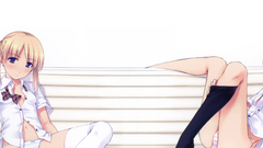 Blondes panties uniforms stockings