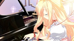 Blondes piano Princess crowns