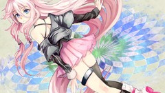 Blondes pink hair long hair boots blue eyes braids vocaloid ia