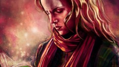 Blondes reading emma watson hermione granger artwork fantasy art