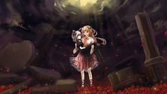 Blondes ruins Flowers blue