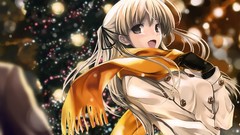 Blondes scarfs long hair anime girls misaki kurehito twintails