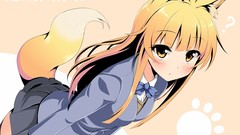 Blondes school uniforms yellow eyes nekomimi animal ears tails 