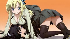 Blondes skirts anime girls blue eyes boku wa tomodachi ga 
