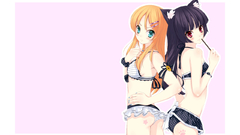 Blondes skirts cat ears