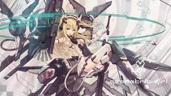 Blondes skirts long hair anime girls futuristic original 