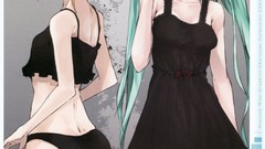 Blondes skirts long hair anime girls short hair hatsune miku 