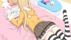 Blondes skirts thigh highs