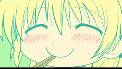 Blondes smiling blush closed