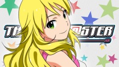 Blondes smiling long hair anime girls green eyes idolmaster 