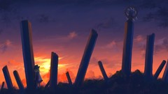 Blondes sunset clouds Landscapes