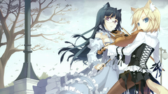 Blondes tails dress blue