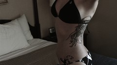 Blondes tattoos bikini