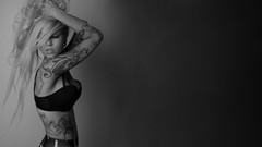 Blondes tattoos long hair