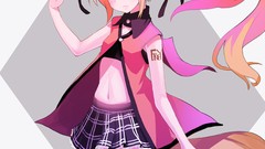 Blondes tattoos skirts long hair anime girls heterochromia cat 