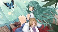 Blondes touhou green hair