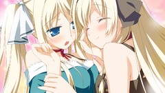 Blondes twins blush anime girls hoshizora no memoria yuri