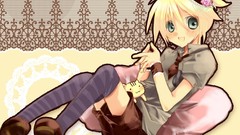 Blondes vocaloid kagamine len thigh highs