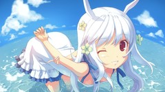 Blondes water red eyes