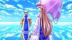 Blondes water tails blue