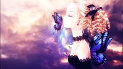 Blondes wings dress kissing