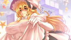 Blondes witches yellow eyes touhou kirisame marisa cleavage 