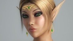 Blondes woman 3D view