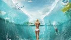 Blondes woman bikini swimming