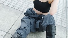 Blondes woman blue cosplay