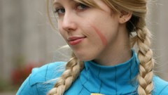 Blondes woman blue cosplay