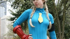Blondes woman blue cosplay