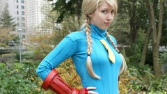 Blondes woman blue cosplay