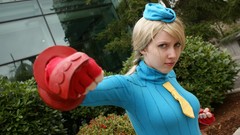 Blondes woman blue cosplay