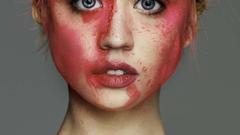 Blondes woman blue eyes