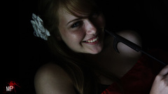 Blondes woman blue eyes