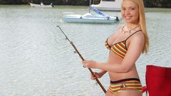 Blondes woman blue eyes