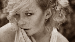 Blondes woman close-up faces