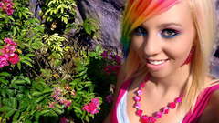 Blondes woman colored hair