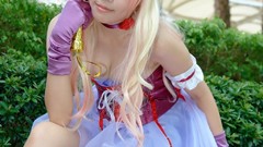 Blondes woman cosplay blue