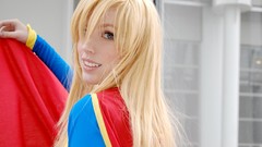 Blondes woman cosplay blue