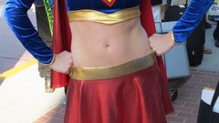 Blondes woman cosplay stomach